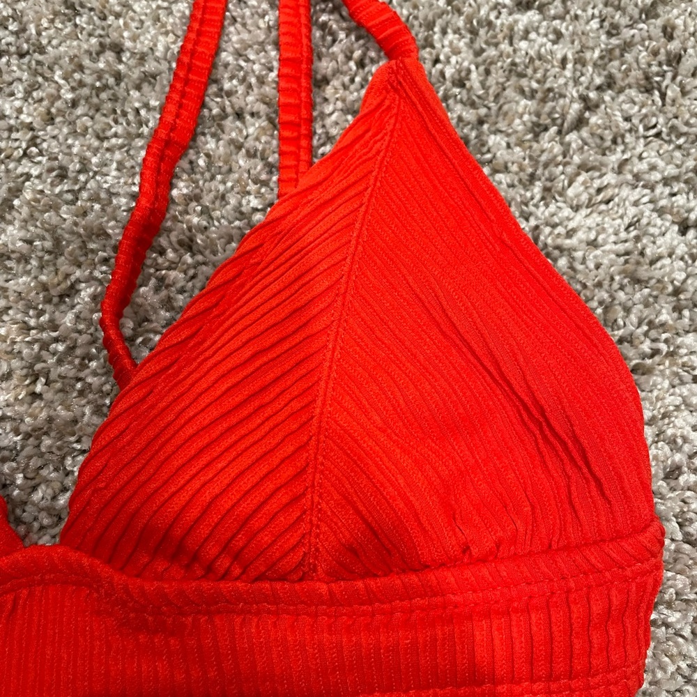 Red ribbed bikini small - Picture 3 of 3
